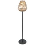 Lampe solaire sur pied osier m&eacute;tal Bali &Oslash;28xH141cm