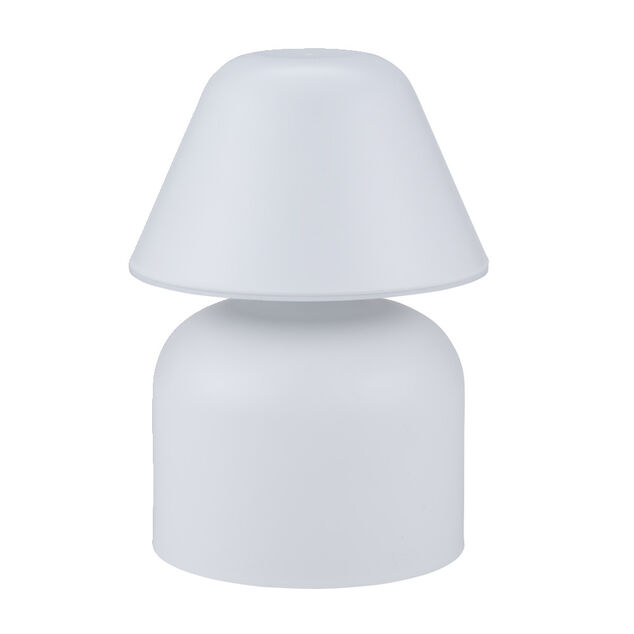 Lampe de table &agrave; poser en plastique blanc &Oslash;12xH17cm