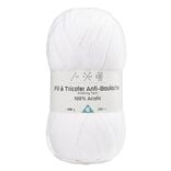 Pelote de fil à tricoter acrylique anti bouloche blanc
