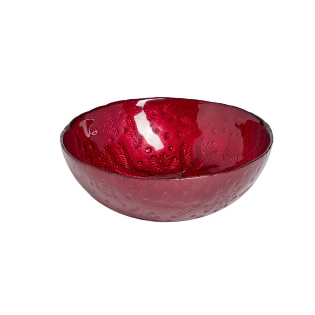 Coupelle en verre 200ml motif branches de sapin &Oslash;12xH4,5cm - 3 coloris
