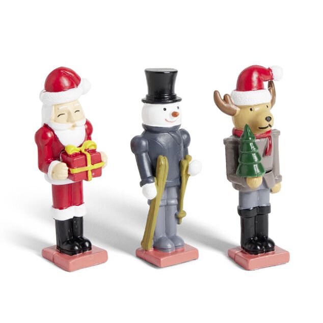 Lot de 3 figurines pour village anim&eacute; de No&euml;l th&egrave;me Casse-Noisette