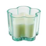 Bougie dans verre color&eacute; forme fleur &Oslash;5xH7cm (3 mod&egrave;les)