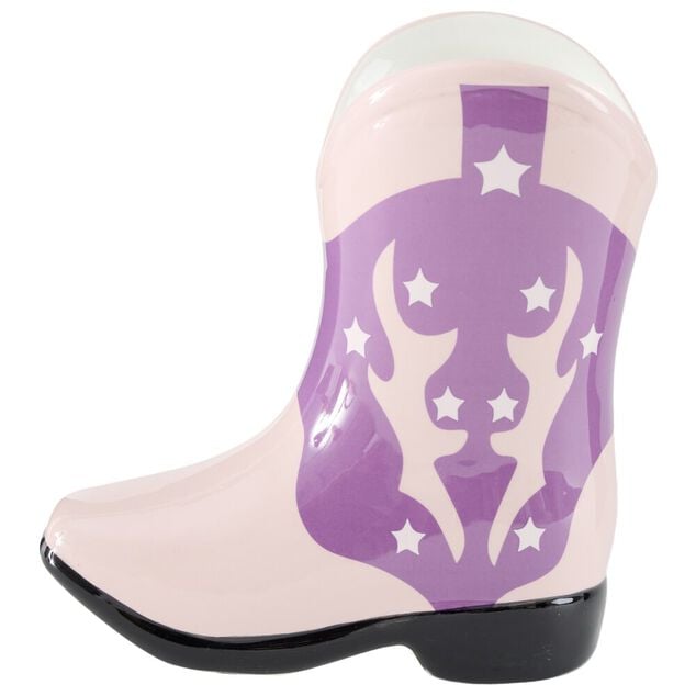 Vase forme chaussure de cowboy dolomite L16X8XH18 cm (2 mod&egrave;les violet ou rouge)