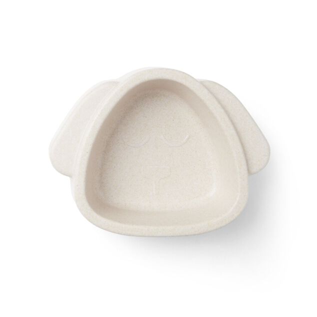 Gamelle forme tête de chien en fibre de bambou beige