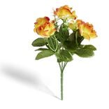 Bouquet fleurs artificielles roses orange 5 t&ecirc;tes H24cm