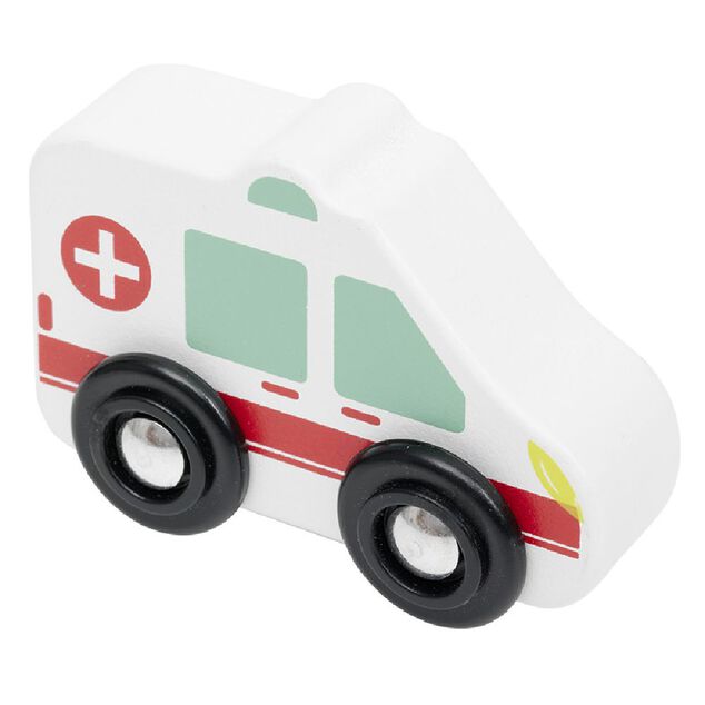 Mini v&eacute;hicule en bois L.20x9 cm