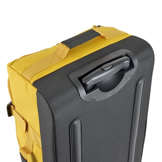 Valise souple 55L taille moyenne 2 roues textile jaune 36,5x24xH66cm