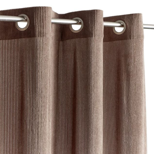 Rideau &agrave; oeillets velours c&ocirc;tel&eacute; uni 140x240cm (3 mod&egrave;les)