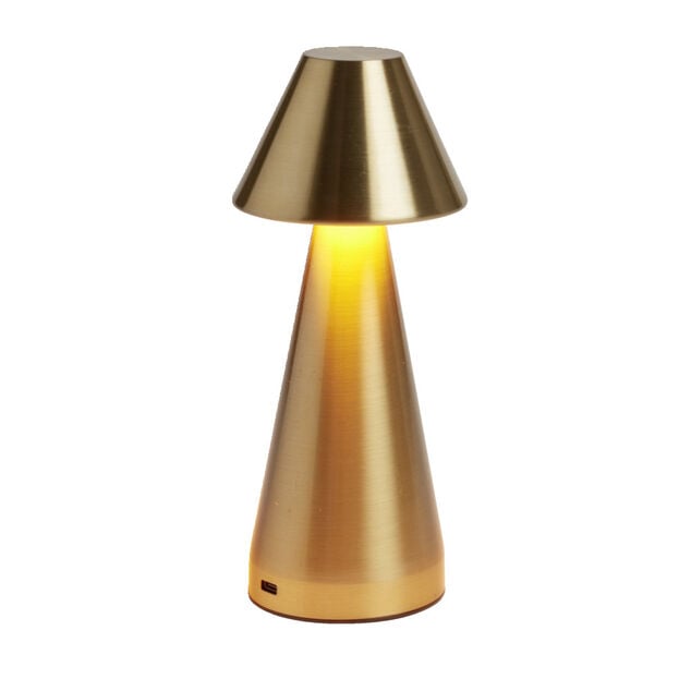 Lampe de table Conni USB tactile jaune Ø9,5xH22,5cm