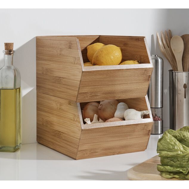 Casier en bambou superposable 1 case 15xP20xH25cm
