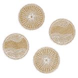 Dessous de verre jute naturel et blanc &Oslash;8,5cm x4