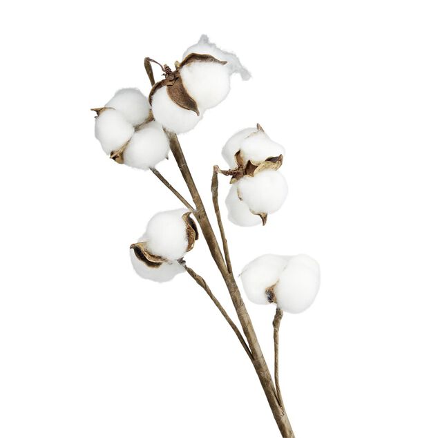 Fleur tige artificielle fleur de coton blanc H78cm