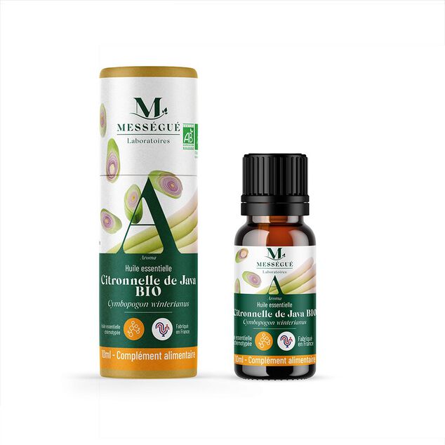 Huile essentielle citronnelle de Java bio Mess&eacute;gu&eacute; 10ml