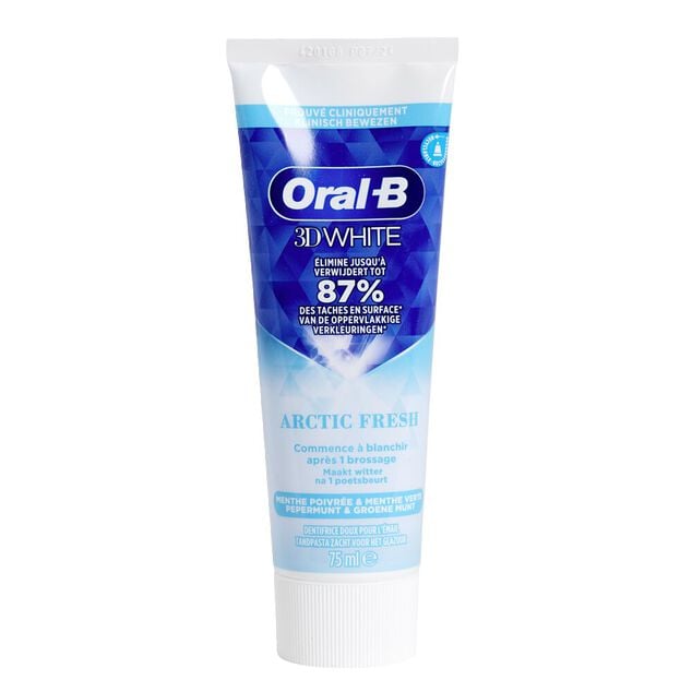 Dentifrice Oral-B Artic Fresh 3D White menthe poivr&eacute;e & menthe verte 75ml