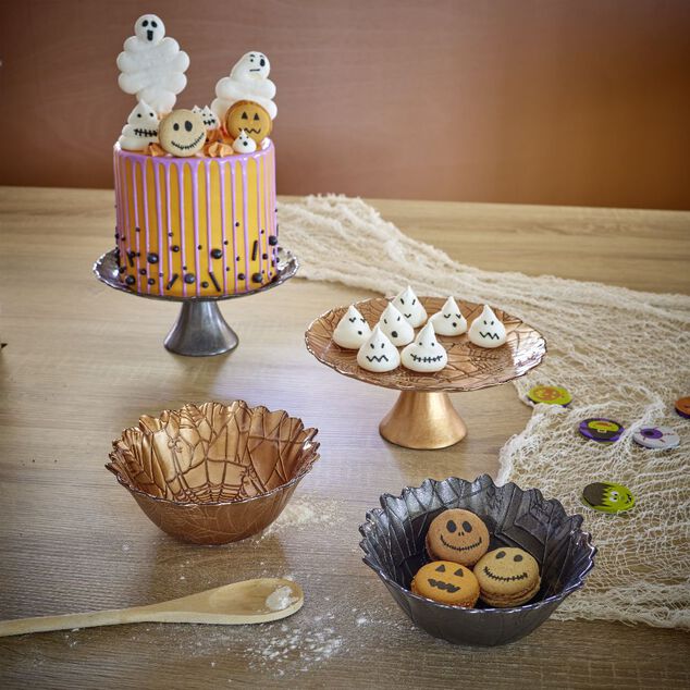 Plat de pr&eacute;sentation Halloween en verre &Oslash;21cm