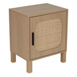 Table de chevet en bois et rotin Kanna 1 porte 40x30xH48cm