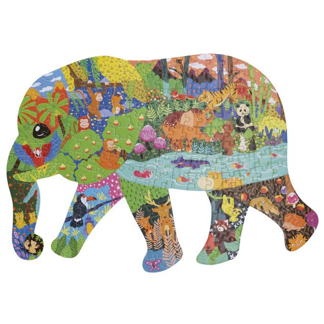 Puzzle enfant forme animaux 80&agrave;200 pi&egrave;ces carton (4 mod&egrave;les)