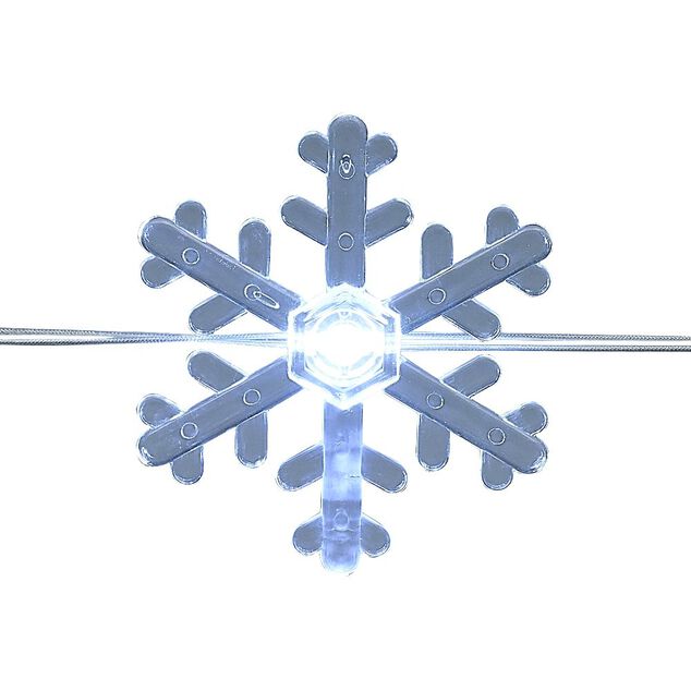 Guirlande lumineuse clignotante int/ext flocon 20LED blanc 5,7m