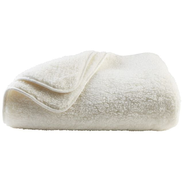 Plaid imitation peau de mouton blanc