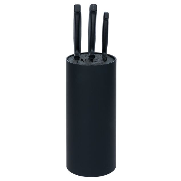 Porte couteaux plastique noir &Oslash;11xH22,5cm