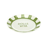 Assiette à dessert porcelaine "Dolce Vita" blanche et verte Ø20cm
