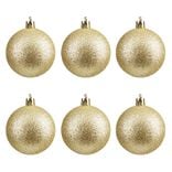 Boule de Noël pailletée dorées Ø6cm x6