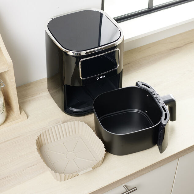 Moule en silicone noir pour friteuse sans huile et à air 20x20xH6,5cm