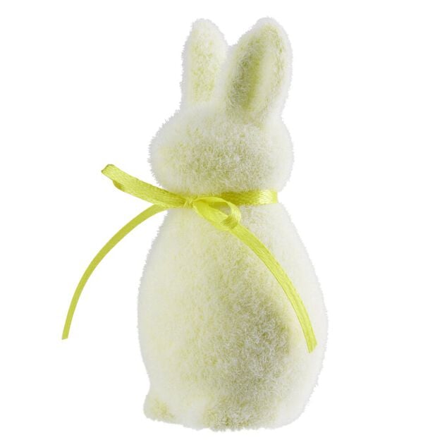 Figurine &agrave; poser lapin en mousse et velours pastel H10cm (4 mod&egrave;les)