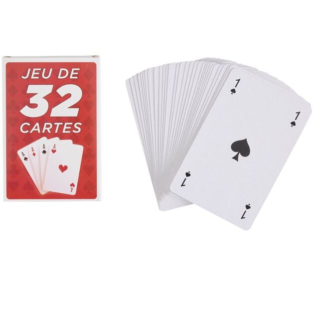 Jeu de cartes Belote x32 (2 mod&egrave;les)