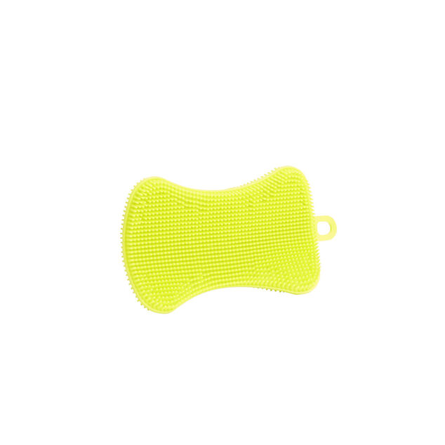 Lot de 2 &eacute;ponges silicone jaune et bleu 13x11,5cm
