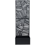 Panneau d&eacute;coratif ext&eacute;rieur avec jardini&egrave;re int&eacute;gr&eacute;e m&eacute;tal noir 60x31xH180cm