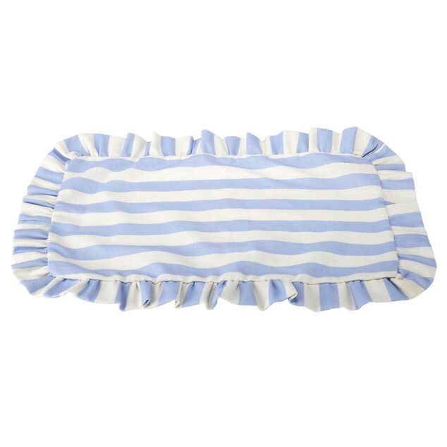 Set de table rectangulaire bord &agrave; volant motif rayure polycoton 30x45cm (3 mod&egrave;les)