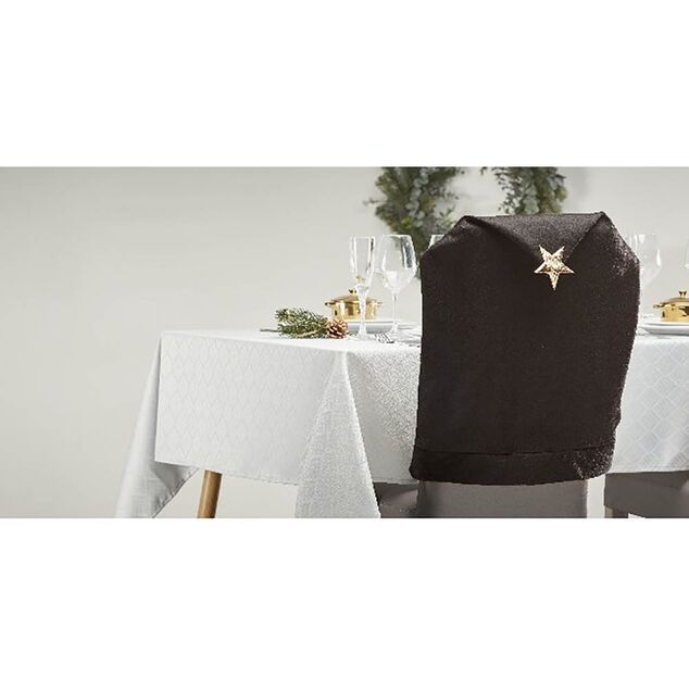 Housse de chaise noire motif étoile or