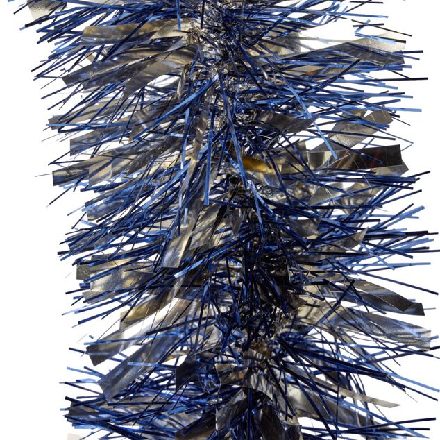 Guirlande de No&euml;l scintillante 2 brins bleu dor&eacute; L180cm