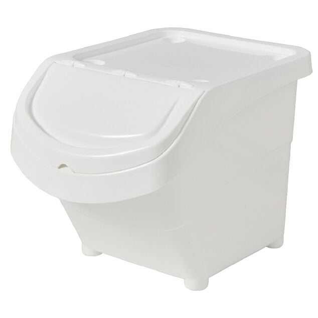Bo&icirc;te de rangement blanche avec couvercle 20 L