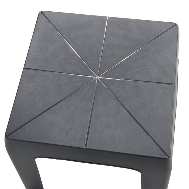 Table basse carr&eacute;e Linda plastique gris anthracite 42x42x42cm