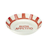Assiette creuse porcelaine "Buon Appetito" blanche et rouge Ø20cm