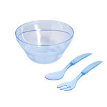Saladier plastique Ø25cm avec couverts à salade - 3 modèles