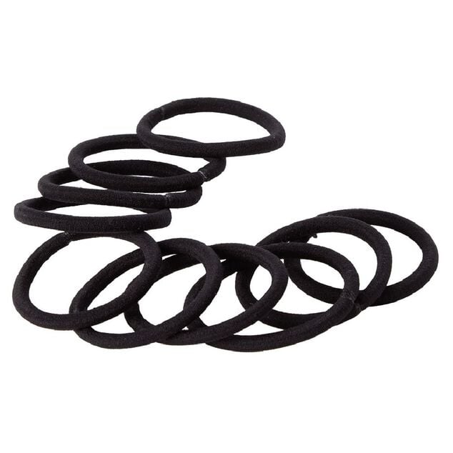 &Eacute;lastique sans m&eacute;tal noir &eacute;pais x10