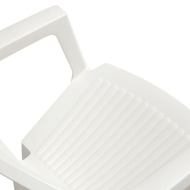 Fauteuil de jardin monobloc Viva plastique dossier tress&eacute; blanc 53xP56xH80cm