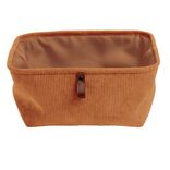 Pani&egrave;re de rangement velours Marron - 31x31xH15 cm