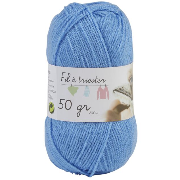 Pelote fil &agrave; tricoter acrylique 50g