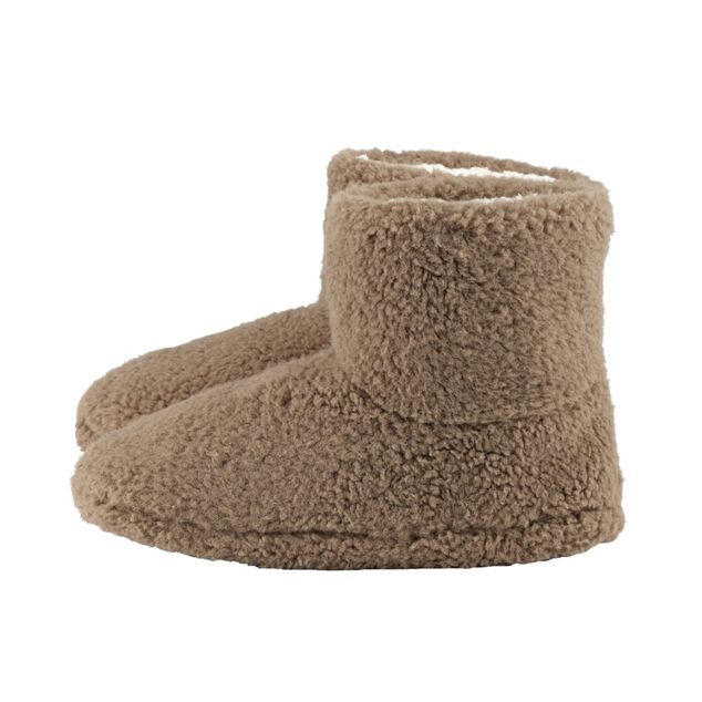 Chaussons bottes bouclette polyester marron 36/37