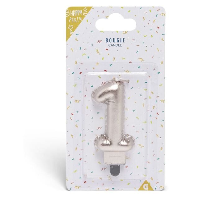 Bougie anniversaire chiffre 1 rose gold