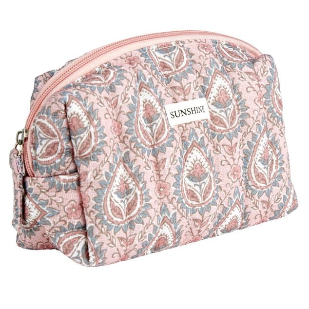 Pochette cosm&eacute;tique Indie polycoton matelass&eacute;e 19x8x10cm (2 mod&egrave;les)