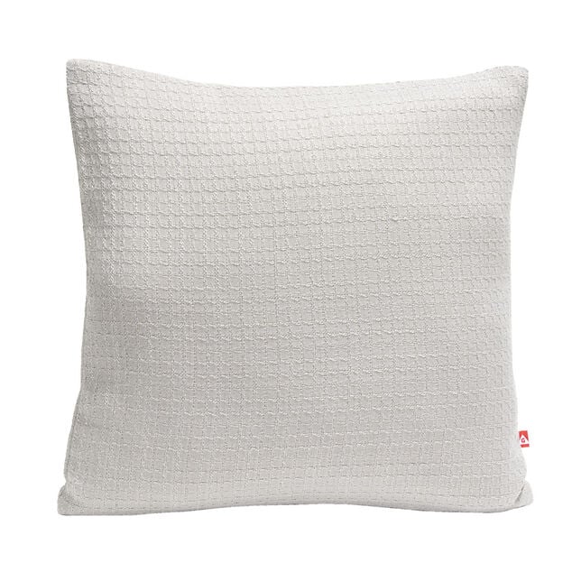 Housse de coussin carr&eacute;e nid d'abeille 40x40cm - 2 mod&egrave;les blanc ou gris