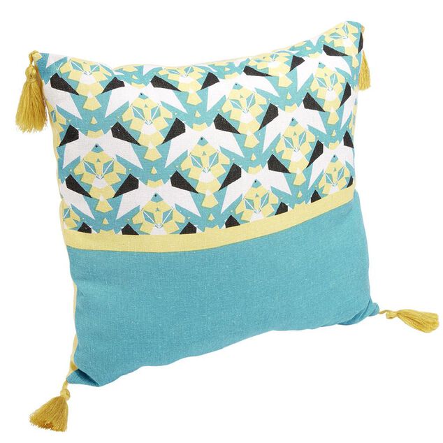 Coussin carr&eacute; motif imprim&eacute; 40x40cm