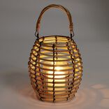 Lanterne rotin beige et noir Ø17xH17cm