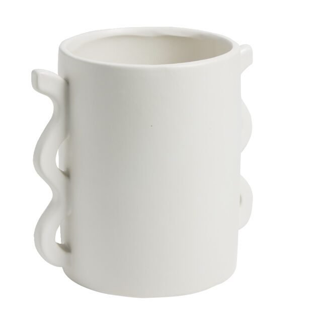 Pot en céramique blanc avec multi anses 11x13xH8cm