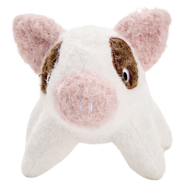 Jouet pour chien peluche fibre cochon blanc L28cm